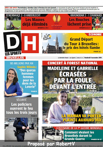 La Dernière Heure (3 éditions) - Vendredi 9 Novembre 2018