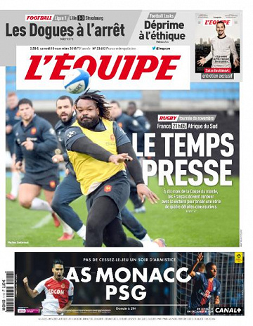 L’equipe du Samedi 10 Novembre 2018
