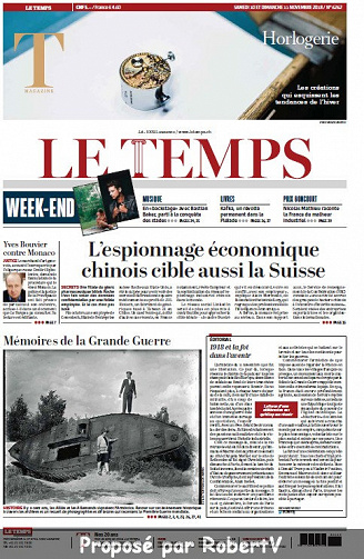 Le Temps - Samedi 10 et Dimanche 11 Novembre 2018