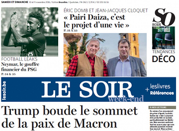 Le Soir du du Samedi 10 et Dimanche 11 Novembre 2018