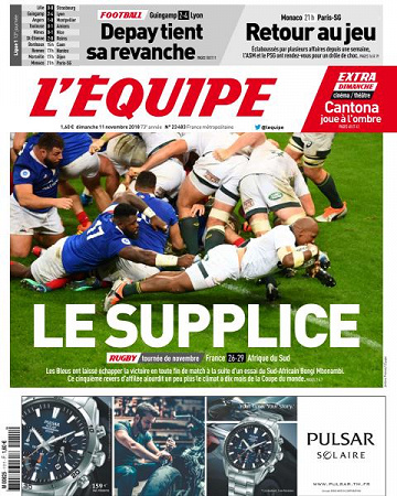L’equipe du Dimanche 11 Novembre 2018