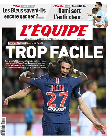 L’equipe du Lundi 12 Novembre 2018