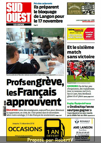 Sud Ouest Sud-Gironde - Lundi 12 Novembre 2018