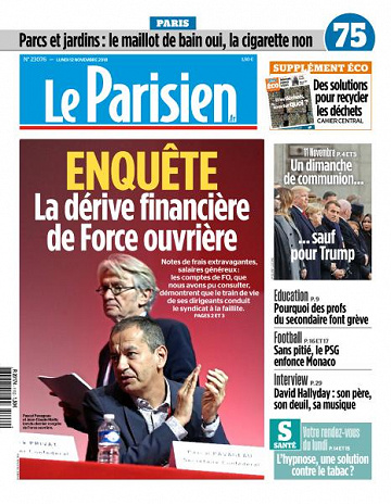 Le Parisien du Lundi 12 Novembre 2018
