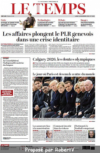 Le Temps - Lundi 12 Novembre 2018
