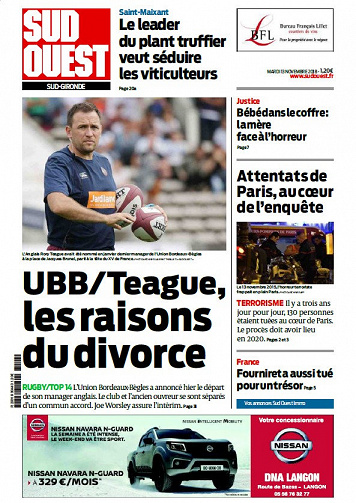 Sud Ouest Sud-Gironde - Mardi 13 Novembre 2018