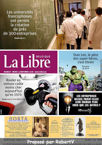 La Libre Belgique - Mardi 13 Novembre 2018