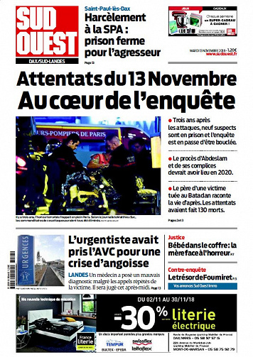 Sud Ouest Dax - Sud-Landes - Mardi 13 Novembre 2018