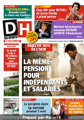 La Dernière Heure (3 éditions) - Mardi 13 Novembre 2018