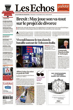 Les Echos du Mercredi 14 Novembre 2018