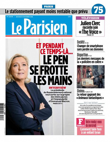 Le Parisien du Mercredi 14 Novembre 2018