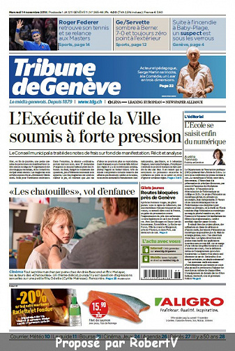 La Tribune de Genève - Mercredi 14 Novembre 2018