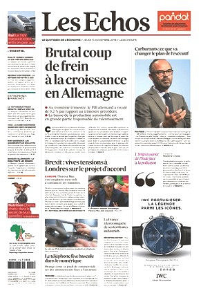 Les Echos du Jeudi 15 Novembre 2018