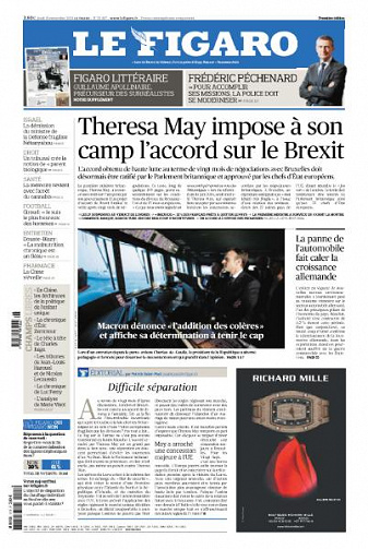 Le Figaro du Jeudi 15 Novembre 2018