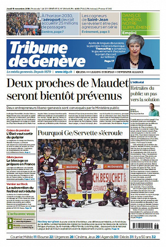 Tribune de Genève - Jeudi 15 Novembre 2018