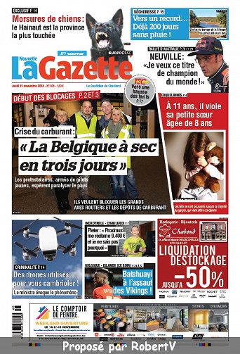 La Nouvelle Gazette (3 éditions) - Jeudi 15 Novembre 2018