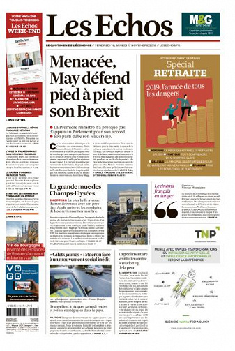 Les Echos du Vendredi 16 Novembre 2018