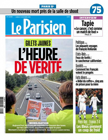 Le Parisien du Samedi 17 Novembre 2018
