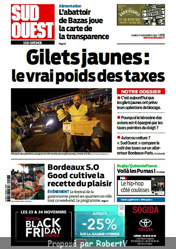 Sud Ouest Sud-Gironde - Samedi 17 Novembre 2018