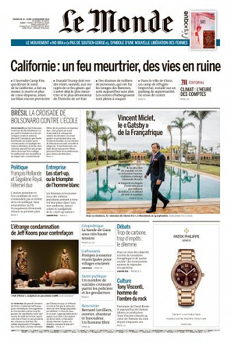 Le Monde du Dimanche 18 et Lundi 19 Novembre 2018