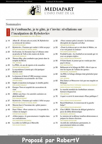 Mediapart - Vendredi 16 Novembre 2018 (Dernière édition)