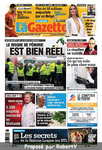 La Nouvelle Gazette (3 éditions) - Samedi 17 Novembre 2018