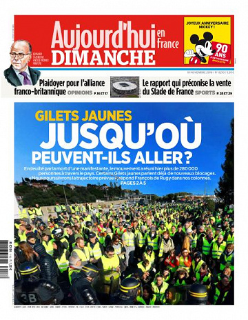 Aujourd’hui en France du Dimanche 18 Novembre 2018