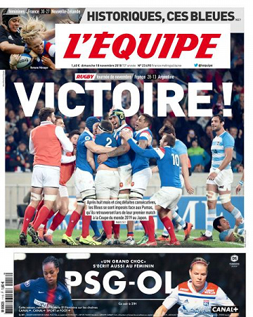 L’equipe du Dimanche 18 Novembre 2018