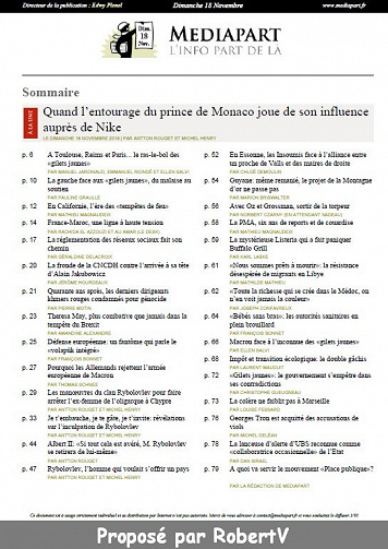 Mediapart - Dimanche 18 Novembre 2018
