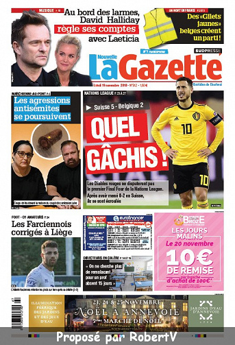 La Nouvelle Gazette (3 éditions) - Lundi 19 Novembre 2018