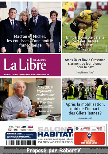 La Libre Belgique - Lundi 19 Novembre 2018