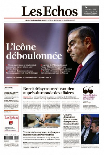 Les Echos du Mardi 20 Novembre 2018