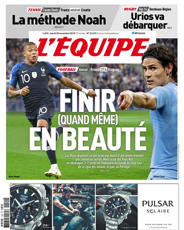 L’equipe du Mardi 20 Novembre 2018