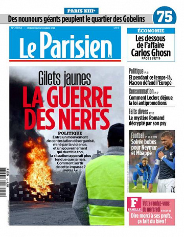 Le Parisien du Mercredi 21 Novembre 2018