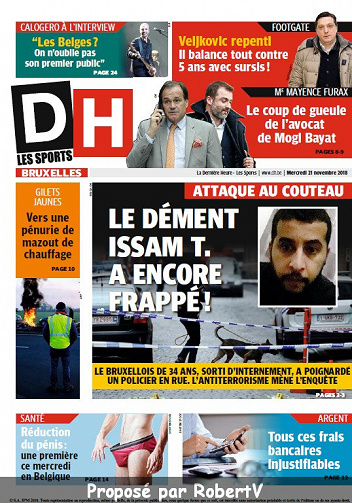 La Dernière Heure (3 éditions) - Mercredi 21 Novembre 2018