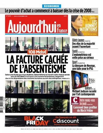 Aujourd’hui en France du Jeudi 22 Novembre 2018