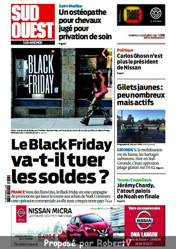 Sud Ouest Sud-Gironde - Vendredi 23 Novembre 2018