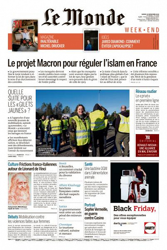Le Monde du Samedi 24 Novembre 2018