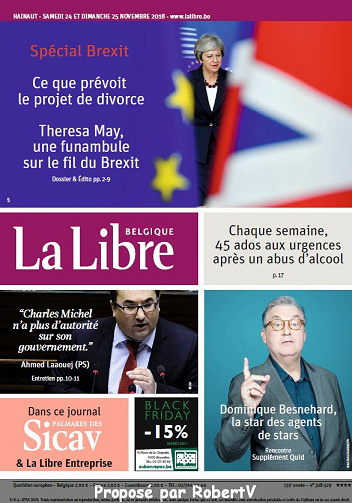 La Libre Belgique - Samedi 24 et Dimanche 25 Novembre 2018