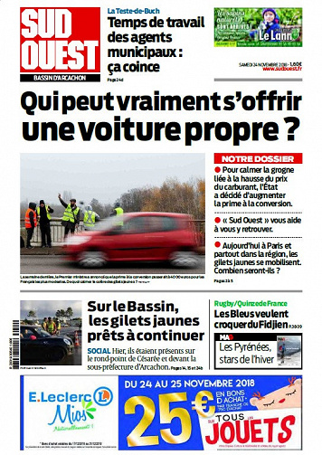 Sud Ouest Bassin d’Arcachon - Samedi 24 Novembre 2018