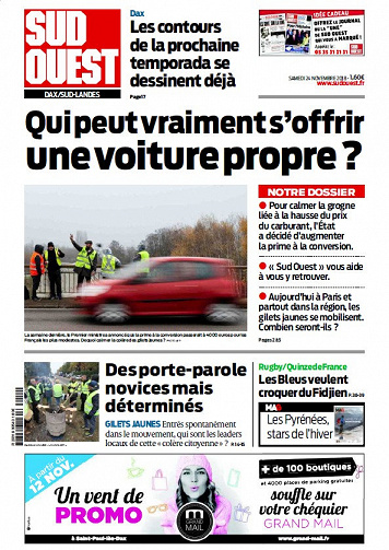 Sud Ouest Dax Sud-Landes - Samedi 24 Novembre 2018