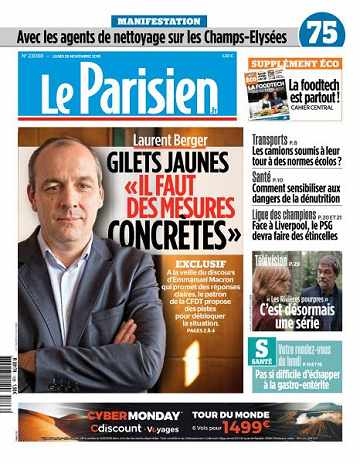 Le Parisien du Lundi 26 Novembre 2018