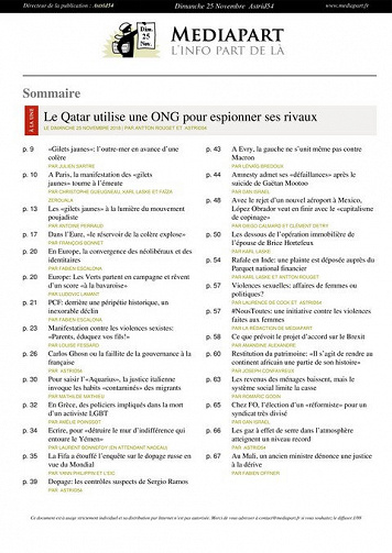 Mediapart - Dimanche 25 Novembre 2018