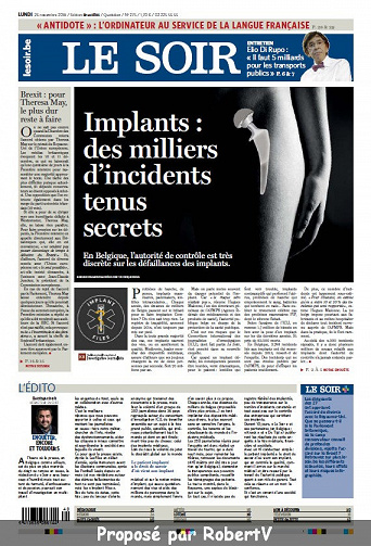 Le Soir - Lundi 26 Novembre 2018