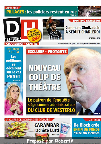 La Dernière Heure (3 éditions) - Mardi 27 Novembre 2018