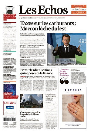 Les Echos du Mercredi 28 Novembre 2018