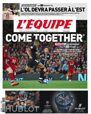 L’equipe du Mercredi 28 Novembre 2018