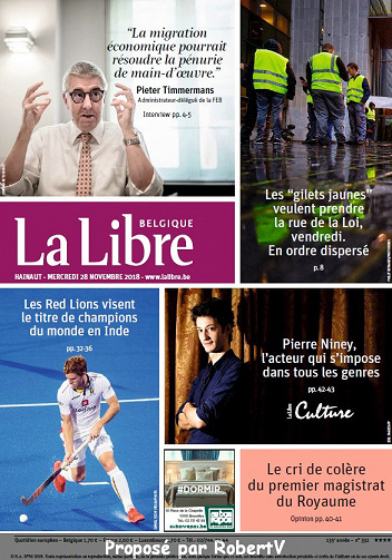 La Libre Belgique - Mercredi 28 Novembre 2018