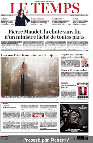 Le Temps - Jeudi 29 Novembre 2018