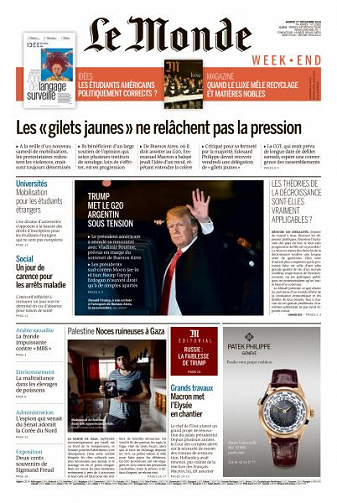 Le Monde du Samedi 1er Décembre 2018